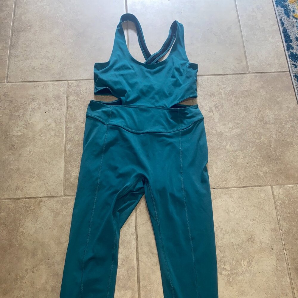 NWT Free People Movement Back-It-Up Onsie in Pacific Size Large
